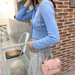 New Women Girls Sml Pu Leather Handbag Scarf Oulder Mesger Crossbody Bag Satchel Crocodile Pattern Tote Se
