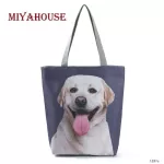 Miyahouse Dogs Print Tote Fe Canvas Bag Cartoon Design Mmer Beach Bags For Fe Daily Use Single Oulder Ng Bag