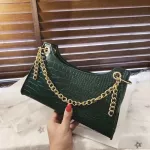 B Women's Bag Autumn And Winter New French Niche Wern Style Crocodile Pattern Retro Oulder Underarm Bag