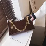 B Women's Bag Autumn And Winter New French Niche Wern Style Crocodile Pattern Retro Oulder Underarm Bag