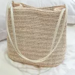 Womens Straw Beach Mesger Handbag Elnt Lady Oulder Bag Hawaii Totes