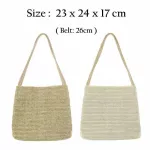 Womens Straw Beach Mesger Handbag Elnt Lady Oulder Bag Hawaii Totes