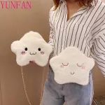 Mesger Cartoon Cute Cloud H Bag Orean Version Single Oulder Chain Multifunction Mobile Phone L-Match Pge