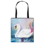 Flng Crane /peacoc/swan/parrot Print Handbag For Travel Girls Handbags Ca Totes Bag Women Storage Ng Bags