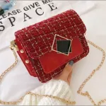 MMER New Elnt Luxury Handbag Plaid Chain Belt Hasp Oulder Bag Crossbody Mesger Bag