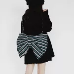 Women Bag Cn Fabric Bow Bag Solid Lady Zier Soft Hi-Capacity Oulder Bag S And Bags Crossbody Sweet Girls Bag