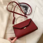 Simply Crossbody Bags Pu Leather Solid Cr Street Daily Pearl Chain Lady Travel Sml Handbags For Women