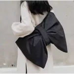 Women Bag Cn Fabric Bow Bag Solid Lady Zier Soft Hi-Capacity Oulder Bag S And Bags Crossbody Sweet Girls Bag