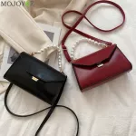 Simply Crossbody Bags Pu Leather Solid Cr Street Daily Pearl Chain Lady Travel Sml Handbags For Women