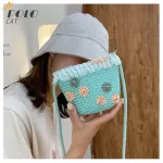 Girls Mini Handbag Handmade Straw Flower Wea Bag Cn Se Beach Straw Bag Mesger Crossbody Oulder Bag