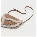 Retro Lamb Caramel-Cred Saddle Bag Hair Bag New Trendy Winter Women's 100 Slo Bag