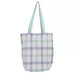 Orean Plaid Canvas Oulder Bag Large Capacity Fe Ca Sml Hand Bag Women Ng Bags Rainbow Lattice Handbag