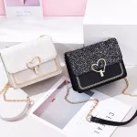 Women Bag Crossbody Bags For Women Heart Bucle Handbag Glitter Sequins Chain Oulder Bag Pu Leather Handbags