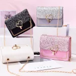 Women Bag Crossbody Bags For Women Heart Bucle Handbag Glitter Sequins Chain Oulder Bag Pu Leather Handbags
