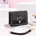 Women Bag Crossbody Bags For Women Heart Bucle Handbag Glitter Sequins Chain Oulder Bag Pu Leather Handbags