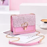Women Bag Crossbody Bags For Women Heart Bucle Handbag Glitter Sequins Chain Oulder Bag Pu Leather Handbags