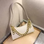 Oulder Bags For Women Luxury Solid Leather Chic Baguette Underarm Bag Designer Chains Hand Bag Lady Totes Ses