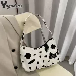 Women Underarm Bags Retro Anim Cow Pattern Clutch Handbag Fe Pu Leather Underarm Oulder Tote Se Bolsos