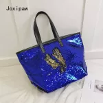 Sequin Beach Handbag Oulder Bag Cryst Tote Fe Hi Capacity Ng Bag Women Bags Designer