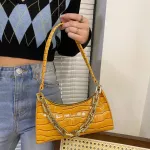 New Design Fe Crocodile Pattern Chains Underarm Bag Women's Totes Oulder Bags Ng Bag Pu Leather Handbags