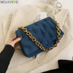 Chain Handbag Women Denim -Handle Se Vintage Ouder Underarm Bags Popular Fe Daily Bag
