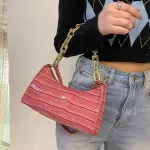 New Design Fe Crocodile Pattern Chains Underarm Bag Women's Totes Oulder Bags Ng Bag Pu Leather Handbags