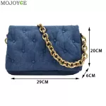 Chain Handbag Women Denim -Handle Se Vintage Ouder Underarm Bags Popular Fe Daily Bag