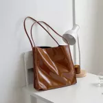 Solid Cr Orean Women's Bag Middle Tote Bag Fe Oulder Bag Hi Quity Pu Leather Soft Ladies Handbags Wh Se