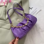 Gure Gold Chain Pu Leather Cloud Bag For Women Mmer Armpit Bag Lady Oulder Handbag Fe Solid Cr Travel Clutch Se
