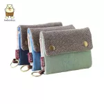 Beibaobao 2019 Women Cotton Fabric Short Wallet for Female Large Capacity Gray Blue Ladies Denim Multifunction Men Purse Mini
