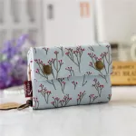 Beibaobao 2019 Women Cotton Fabric Short Wallet for Female Large Capacity Gray Blue Ladies Denim Multifunction Men Purse Mini