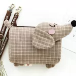 Dachshund Dog Design Girls Small Shoulder Bags Women Creative Casual Lattice Cloth Coin Purse Cute Phone Messenger Bag