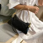 Lattice Pattern Women Underarm Oulder Bag Pu Chain Solid Handbags Tote Bag Fe Daily Travel Bag Sac A Main