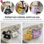 Retro Women Crossbody Bag Stripe Pu Leather Solid Chain Daily Oulder Pouch Exquisite Ng Bags