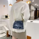 Tie Dye Pu Leather Oulder -Handle Bags For Women Vertic Square Mesger Crossbody Tote Clutch Handbags