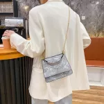 Tie Dye Pu Leather Oulder -Handle Bags For Women Vertic Square Mesger Crossbody Tote Clutch Handbags