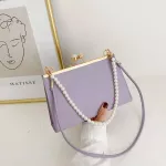 Chic Clip Women Oulder Handbag Classic Texture Creative Design Pearl Tote Se Pu Solid Ning Clutch Drops