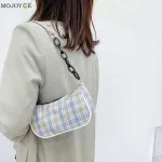 Women Plaid Print Handbag Oulder Totes Ladies Underarm Handle Bag Fe Se Thic Chain Sml Day Clutch