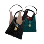 Women Trend Stone Pattern Bucle Square Handbag Retro Solid Cr Pu Leather Oulder Bags Tote