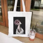 New Rism Cool Cr Feather Print Oulder Canvas Bag Haruu Modern Ahetics Ulzzang Ca Wild Women Handbags