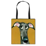 L Painting Dog Print NG Bags for Groceries Papillon Pug Retrir Print Women Handbag Oulder Large Capacity