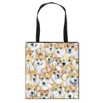 L Painting Dog Print NG Bags for Groceries Papillon Pug Retrir Print Women Handbag Oulder Large Capacity