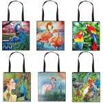 New Large Capacity Ng Bag Cartoon Creativity Cr Parrot S Tote Bag For Women Storage Birds Printed Handbag