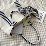 Prey Style Women Bow Oulder Underarm Ng Bag Ladies Canvas Handbag Tote Popular Fe Daily Bag