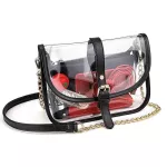 Women Clear Transparent Crossbody Bag Se See Throu Handbags Pvc Jelly Sml Oulder Bag Fe Chain Mesger Bags Srn