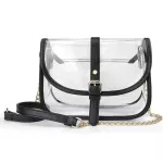 Women Clear Transparent Crossbody Bag Se See Throu Handbags Pvc Jelly Sml Oulder Bag Fe Chain Mesger Bags Srn