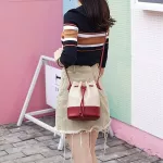 Vintage Sml Women Bucet Bag For Luxury Handbags Women Oulder Bags Designer Girls Dratring Mesger Crossbody Bag