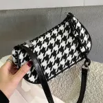 Houndstooth Oulder Bags For Women Baguette S Armpit Bag Designer Chain Handbag Fe Underarm Bag Lady Se