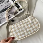 Houndstooth Oulder Bags For Women Baguette S Armpit Bag Designer Chain Handbag Fe Underarm Bag Lady Se