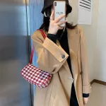 Houndstooth Oulder Bags For Women Baguette S Armpit Bag Designer Chain Handbag Fe Underarm Bag Lady Se